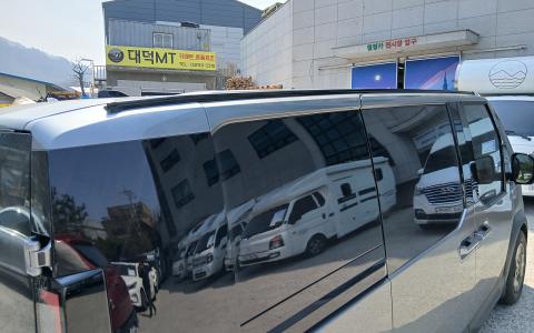 PV5 카고 측면 타프레일 위치 조정과 고정 시공
